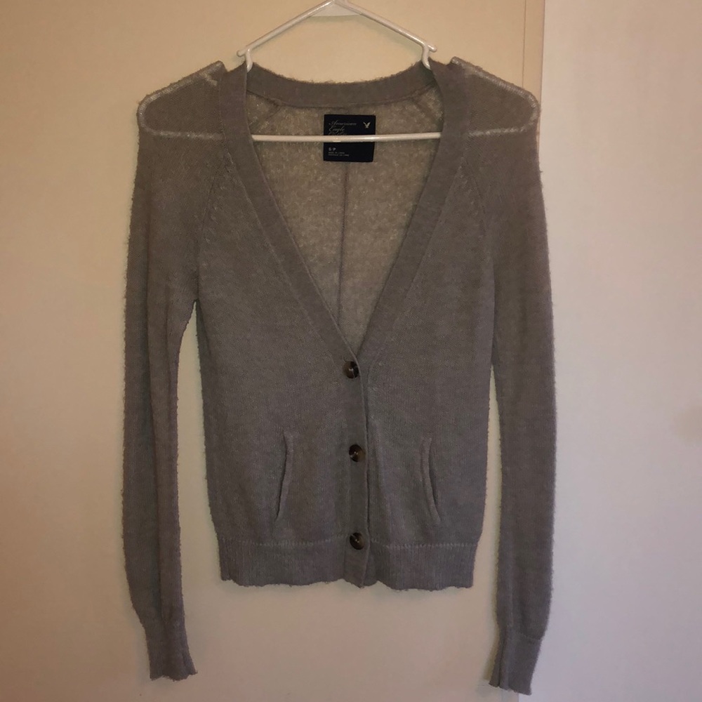 thing gray american eagle cardigan